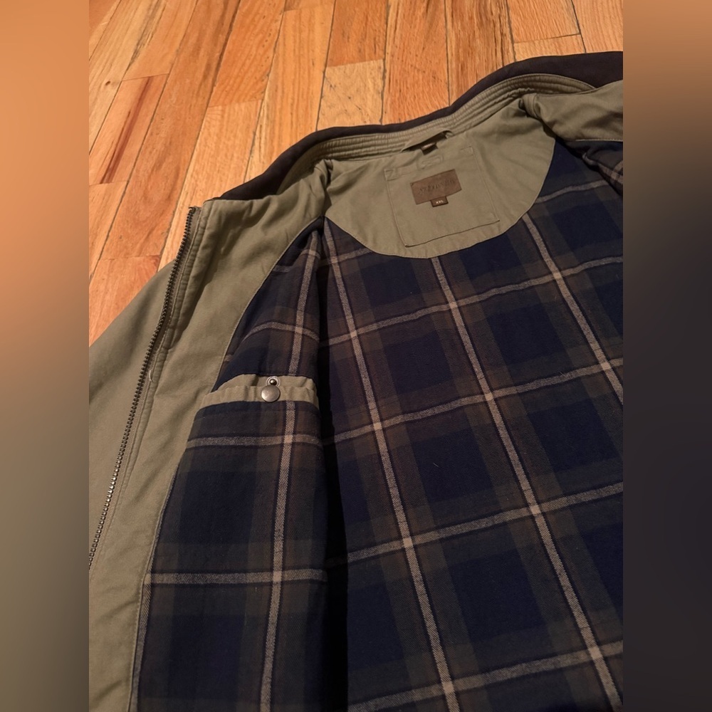 St Johns Bay Green Chore Barn Coat Jacket Flannel Lined Men’s Size XXL - Picture 8 of 16
